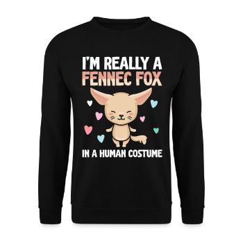 Ich Bin Wirklich Ein Fennec Fox Besitzer Fennec - Unisex Pullover - Schwarz - Vorne - Alina (178cm) & Michal (187cm)