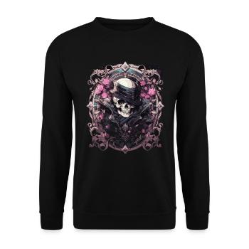 Crâne Crâne Crânes Crâne Squelette - Sweat-shirt Unisexe - noir - Devant - Alina (178cm) & Michal (187cm)