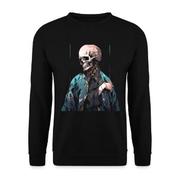 Crâne Crâne Crânes Crâne Squelette - Sweat-shirt Unisexe - noir - Devant - Alina (178cm) & Michal (187cm)