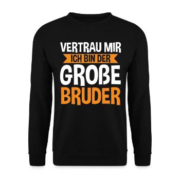Familienmotiv Bruder - Unisex Pullover - Schwarz - Vorne - Alina (178cm) & Michal (187cm)