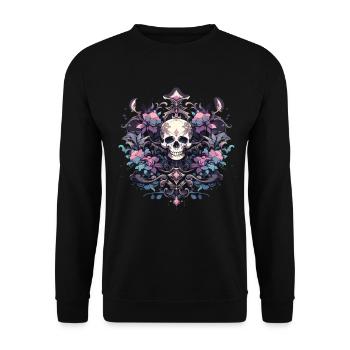 Crâne Crâne Crânes Crâne Squelette - Sweat-shirt Unisexe - noir - Devant - Alina (178cm) & Michal (187cm)