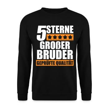 Familienmotiv Bruder - Unisex Pullover - Schwarz - Vorne - Alina (178cm) & Michal (187cm)