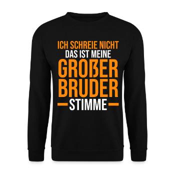 Familienmotiv Bruder - Unisex Pullover - Schwarz - Vorne - Alina (178cm) & Michal (187cm)
