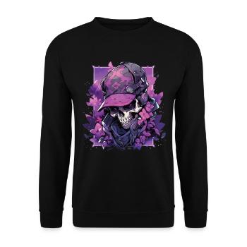 Crâne Crâne Crânes Crâne Squelette - Sweat-shirt Unisexe - noir - Devant - Alina (178cm) & Michal (187cm)