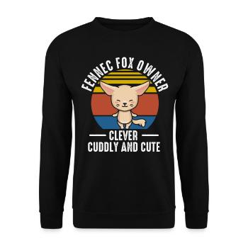 Fennek-fuchs-besitzer, Clevere, Kuschelige, - Unisex Pullover - Schwarz - Vorne - Alina (178cm) & Michal (187cm)