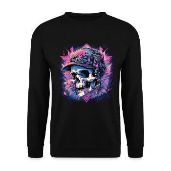 Crâne Crâne Crânes Crâne Squelette - Sweat-shirt Unisexe - noir - Devant - Alina (178cm) & Michal (187cm)