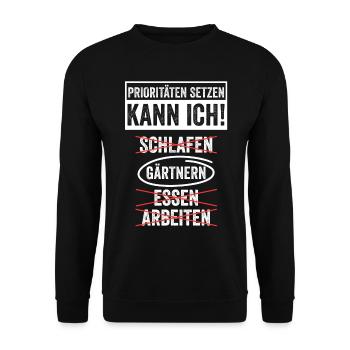 Gartenarbeit Hobbygärtner Garten Gärtner - Unisex Pullover - Schwarz - Vorne - Alina (178cm) & Michal (187cm)