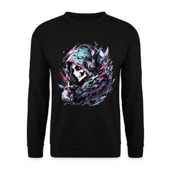Crâne Crâne Crânes Crâne Squelette - Sweat-shirt Unisexe - noir - Devant - Alina (178cm) & Michal (187cm)