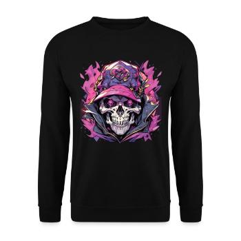 Crâne Crâne Crânes Crâne Squelette - Sweat-shirt Unisexe - noir - Devant - Alina (178cm) & Michal (187cm)