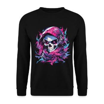 Crâne Crâne Crânes Crâne Squelette - Sweat-shirt Unisexe - noir - Devant - Alina (178cm) & Michal (187cm)