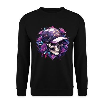 Crâne Crâne Crânes Crâne Squelette - Sweat-shirt Unisexe - noir - Devant - Alina (178cm) & Michal (187cm)