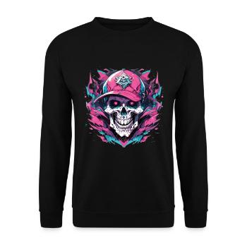 Crâne Crâne Crânes Crâne Squelette - Sweat-shirt Unisexe - noir - Devant - Alina (178cm) & Michal (187cm)