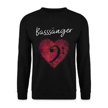 Bassschlüssel Chor Musik Bass Sänger Musikverein - Unisex Pullover - Schwarz - Vorne - Alina (178cm) & Michal (187cm)