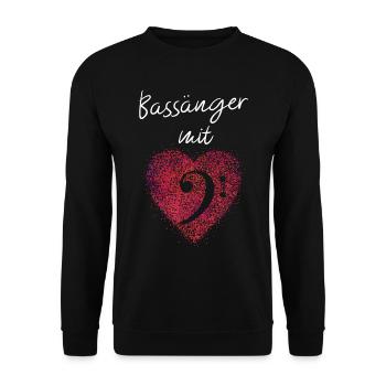 Bassschlüssel Chor Musik Bass Sänger Musiker - Unisex Pullover - Schwarz - Vorne - Alina (178cm) & Michal (187cm)