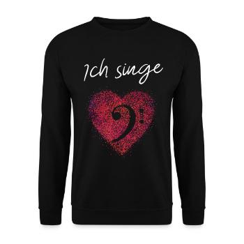 Bassschlüssel Chor Musik Bass Sänger Musiker - Unisex Pullover - Schwarz - Vorne - Alina (178cm) & Michal (187cm)