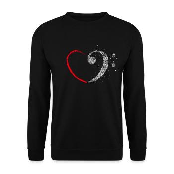 Bass clef choir music music teacher musician - Unisex Sweatshirt - black - Front - Alina (178cm) & Michal (187cm)