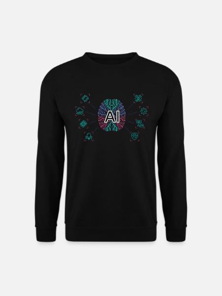 AI - AI Brain & AI Artificial Intelligence - Unisex Pullover - Schwarz