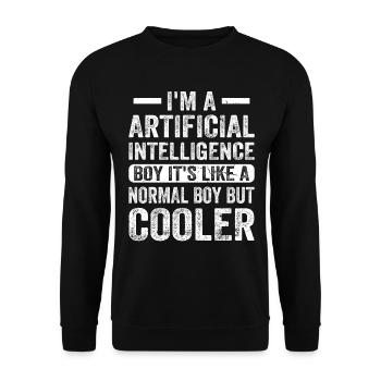 I'm A Artificial Intelligence Boy - Unisex Pullover - Schwarz - Vorne - Alina (178cm) & Michal (187cm)