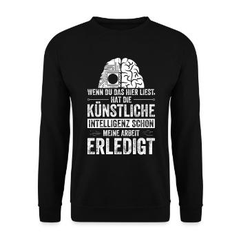 Funny Artificial Intelligence - Unisex Pullover - Schwarz - Vorne - Alina (178cm) & Michal (187cm)