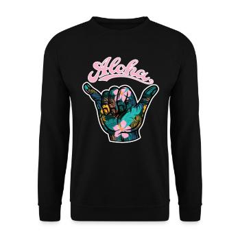 6 Aloha Shaka - Sweat-shirt Unisexe - noir - Devant - Alina (178cm) & Michal (187cm)