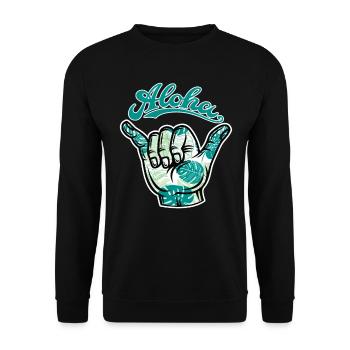 3 Aloha Shaka - Sweat-shirt Unisexe - noir - Devant - Alina (178cm) & Michal (187cm)
