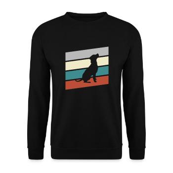 Hund Retro - Unisex Pullover - Schwarz - Vorne - Alina (178cm) & Michal (187cm)