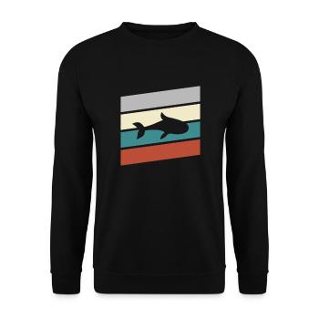 Fish Retro - Unisex Sweatshirt - black - Front - Alina (178cm) & Michal (187cm)