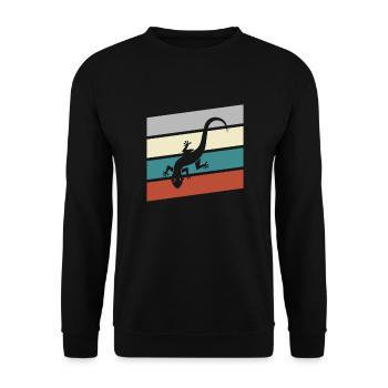 Lézard Rétro - Sweat-shirt Unisexe - noir - Devant - Alina (178cm) & Michal (187cm)