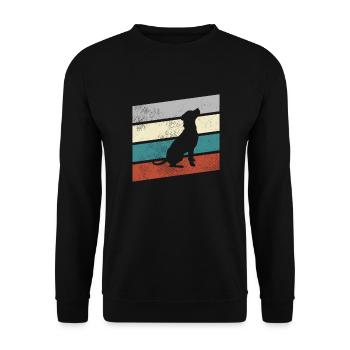 Hund Retro - Unisex Pullover - Schwarz - Vorne - Alina (178cm) & Michal (187cm)