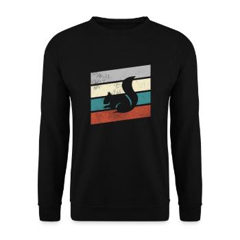 Squirrel Retro - Unisex Sweatshirt - black - Front - Alina (178cm) & Michal (187cm)