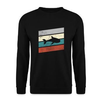 Fish Retro - Unisex Sweatshirt - black - Front - Alina (178cm) & Michal (187cm)