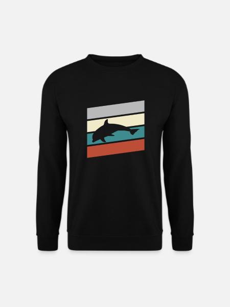 Delfin Retro - Unisex Pullover - Schwarz