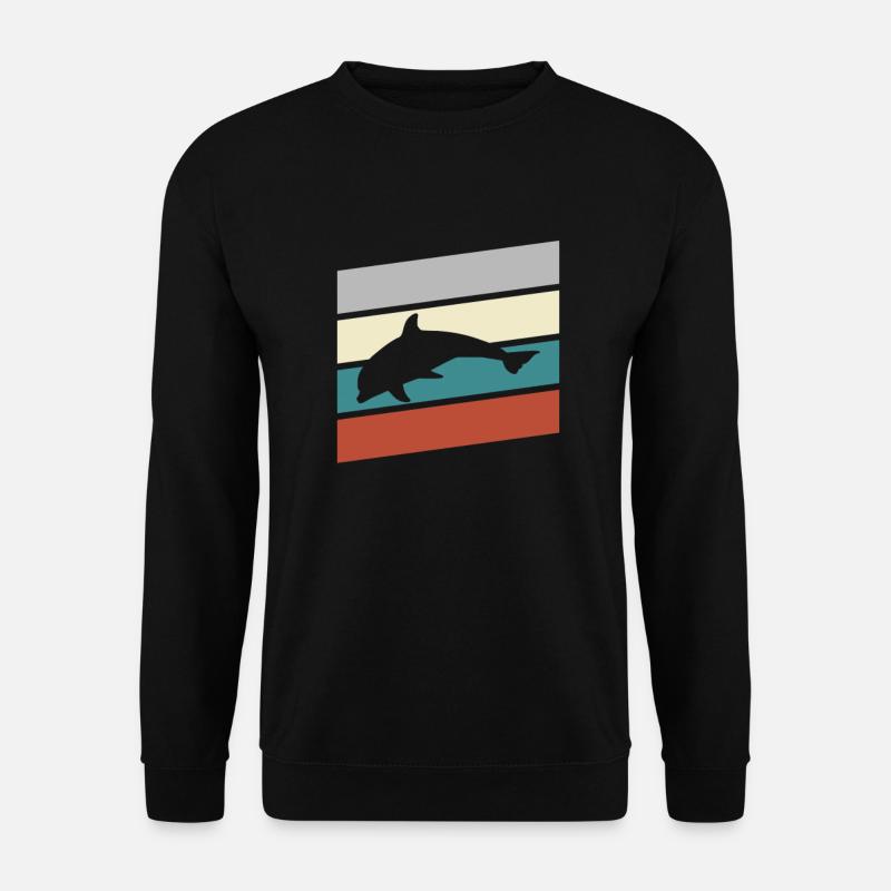 Dolphin Retro - Unisex Sweatshirt - black