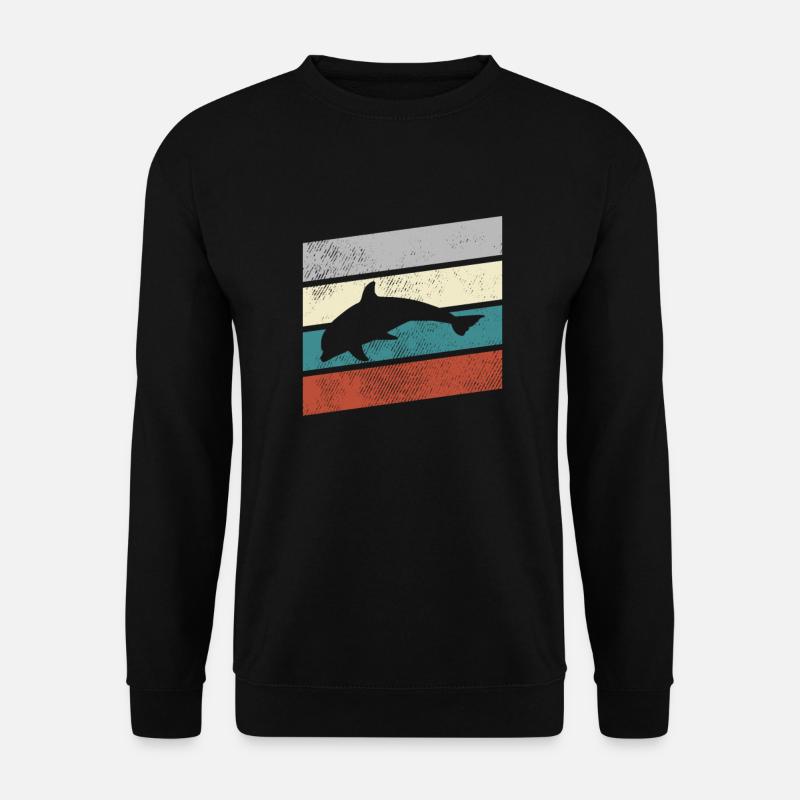 Dauphin Rétro - Sweat-shirt Unisexe - noir