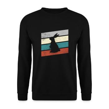 Lapin Rétro - Sweat-shirt Unisexe - noir - Devant - Alina (178cm) & Michal (187cm)