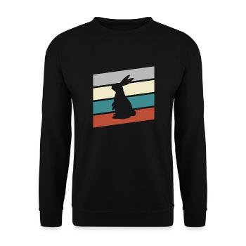 Lapin Rétro - Sweat-shirt Unisexe - noir - Devant - Alina (178cm) & Michal (187cm)