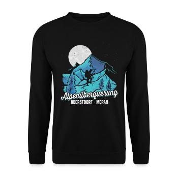 Alpenüberquerung Oberstdorf Meran Pilgerweg - Unisex Pullover - Schwarz - Vorne - Alina (178cm) & Michal (187cm)