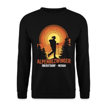 Alpenüberquerung Oberstdorf Meran Alpenbezwinger - Unisex Pullover - Schwarz - Vorne - Alina (178cm) & Michal (187cm)
