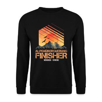 Alpenüberquerung Finisher München Venedig - Unisex Pullover - Schwarz - Vorne - Alina (178cm) & Michal (187cm)
