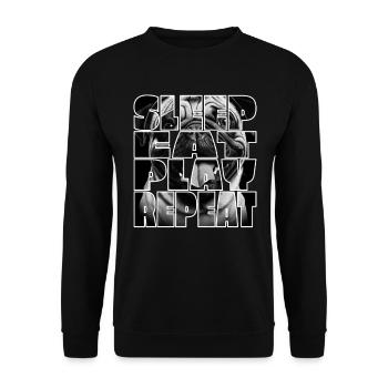 Lustiger und süßer Mopshund - Unisex Pullover - Schwarz - Vorne - Alina (178cm) & Michal (187cm)