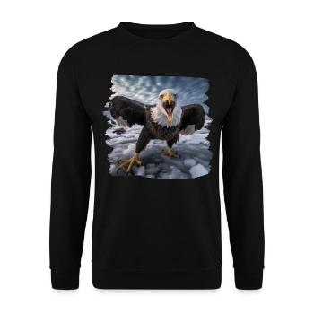 Alder Weißkopfseeadler Vogel SteinAdler - Unisex Pullover - Schwarz - Vorne - Alina (178cm) & Michal (187cm)
