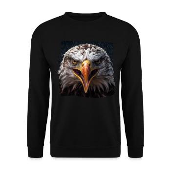 Alder Weißkopfseeadler Vogel SteinAdler - Unisex Pullover - Schwarz - Vorne - Alina (178cm) & Michal (187cm)