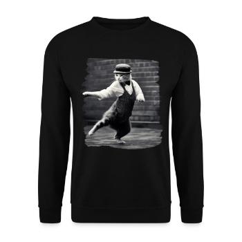 Chats Chat Chat Amoureux Drôles de Chats - Sweat-shirt Unisexe - noir - Devant - Alina (178cm) & Michal (187cm)