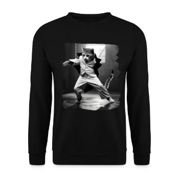 Chats Chat Chat Amoureux Drôles de Chats - Sweat-shirt Unisexe - noir - Devant - Alina (178cm) & Michal (187cm)