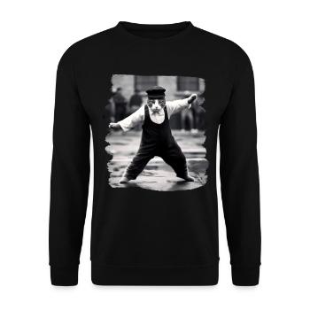 Chats Chat Chat Amoureux Drôles de Chats - Sweat-shirt Unisexe - noir - Devant - Alina (178cm) & Michal (187cm)