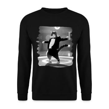 Chats Chat Chat Amoureux Drôles de Chats - Sweat-shirt Unisexe - noir - Devant - Alina (178cm) & Michal (187cm)