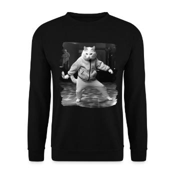 Chats Chat Chat Amoureux Drôles de Chats - Sweat-shirt Unisexe - noir - Devant - Alina (178cm) & Michal (187cm)