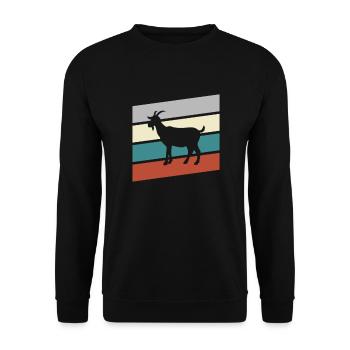 Chèvre Rétro - Sweat-shirt Unisexe - noir - Devant - Alina (178cm) & Michal (187cm)
