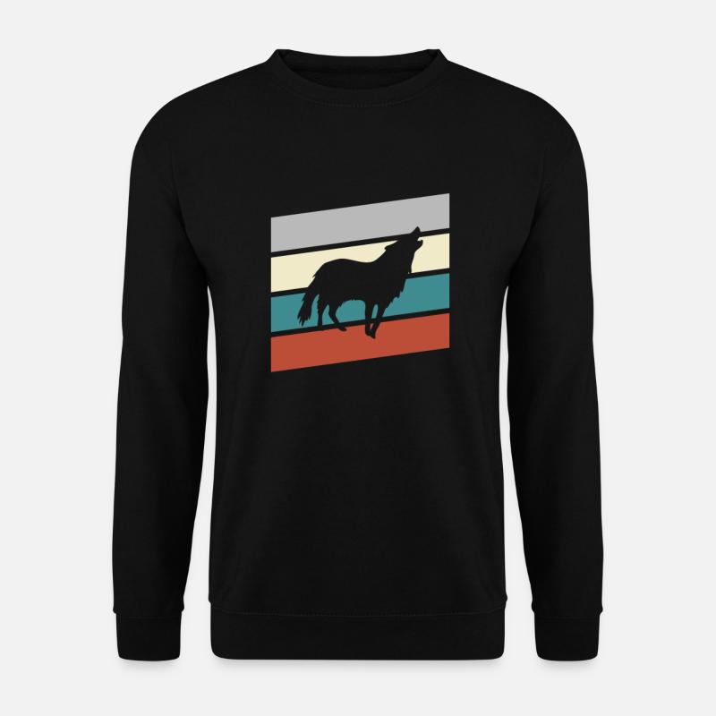 Wolf Rétro - Sweat-shirt Unisexe - noir