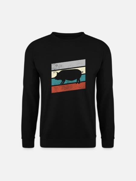 Cochon Rétro - Sweat-shirt Unisexe - noir
